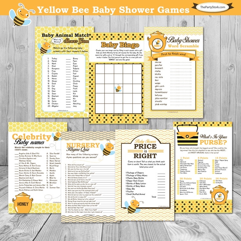 Bee Baby Shower Games Printable Bumble Bee Baby Shower Games Mommy To 