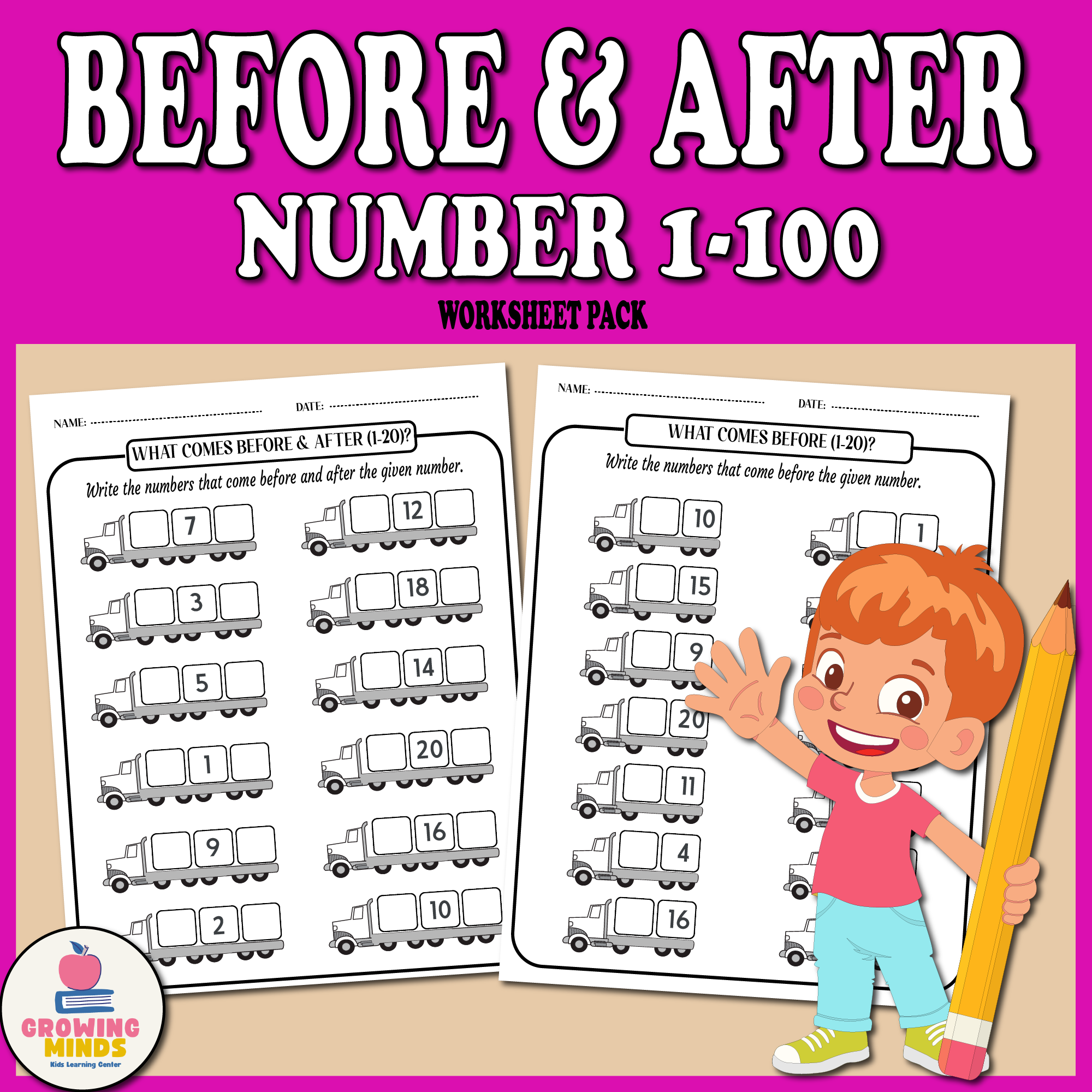 Before After And Between Numbers Worksheet 1 100 Made By Teachers