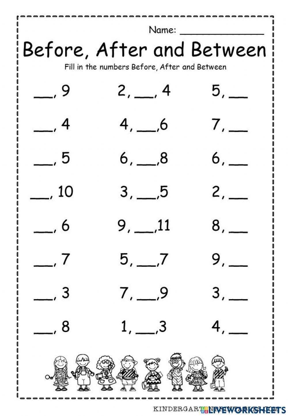 Before Or After Numbers Worksheet Have Fun Teaching Worksheets Library