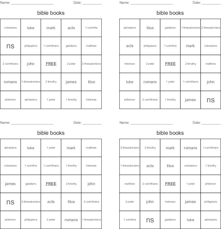 Bible Books Bingo Cards Wordmint Printable Bingo Cards