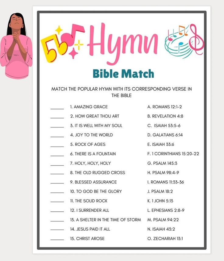 Bible Games Bible Hymn Match Game Women 39 s Ministry Games Bible Games 