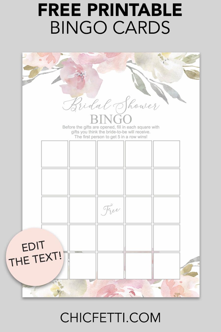 free printable bingo games for bridal shower