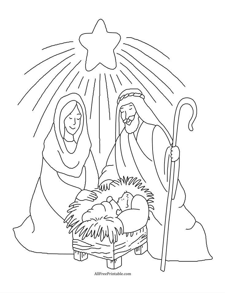 Birth Of Jesus Coloring Page Free Printable