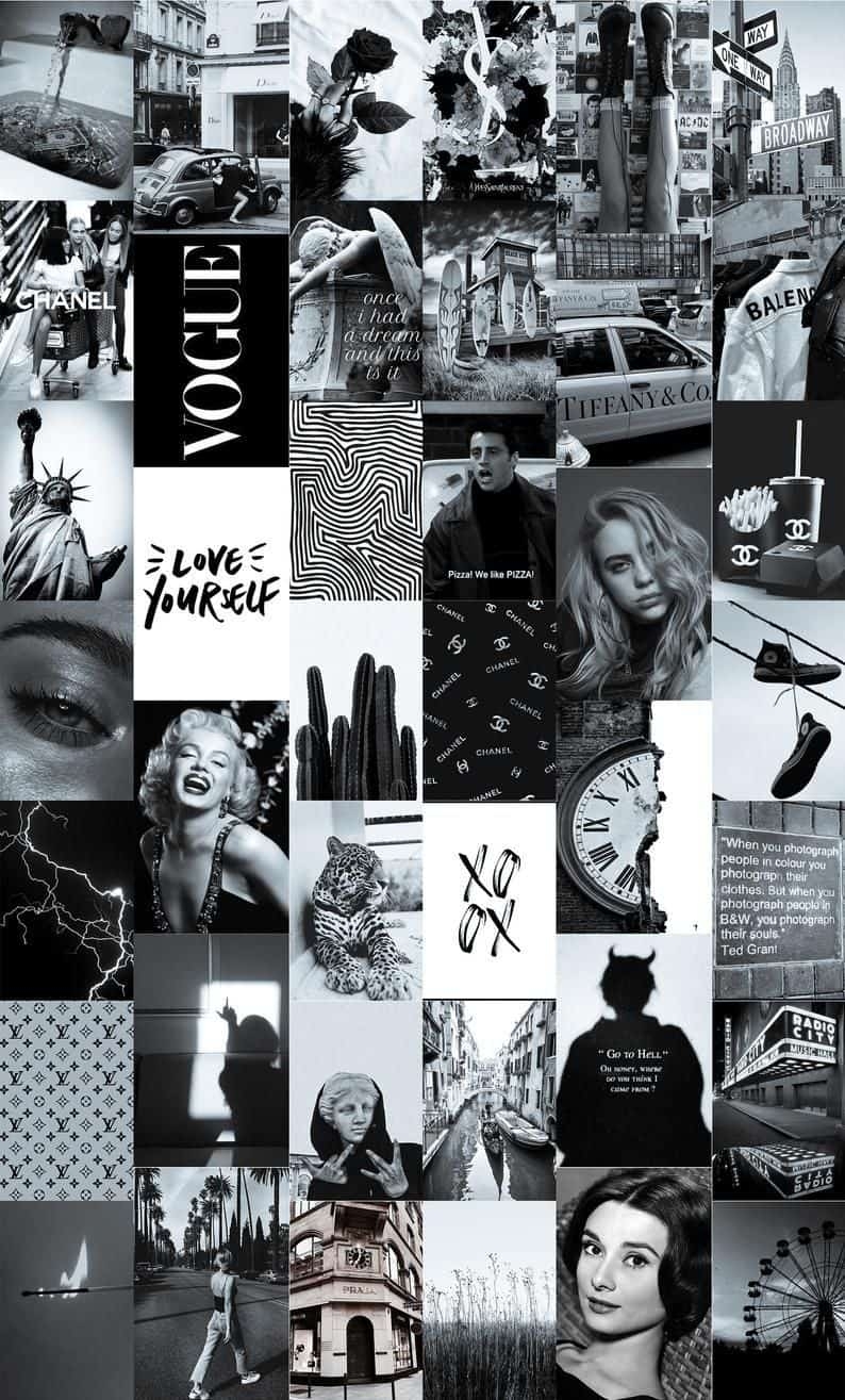 Black Paris Aesthetic Wall Collage Kit Black and White Aesthetic 