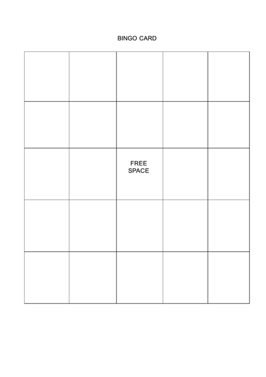 Blank Bingo Card Template Fillable