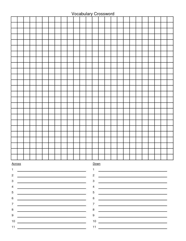 Blank Crossword Puzzle Template Templates Printable Free Word 