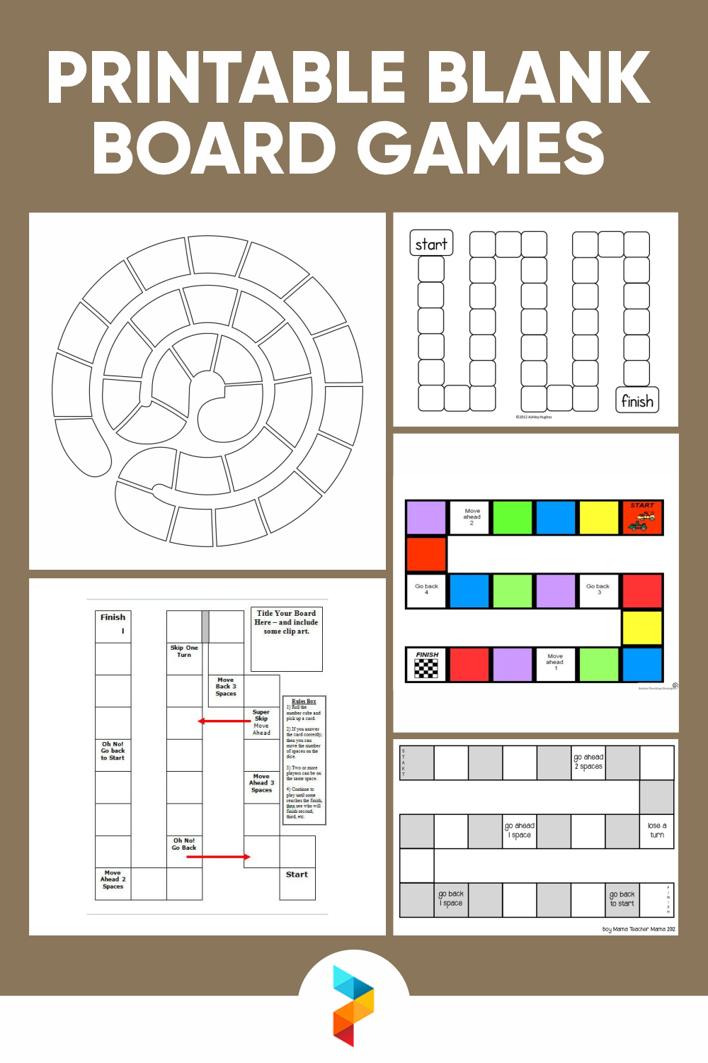 free printable blank game board templates
