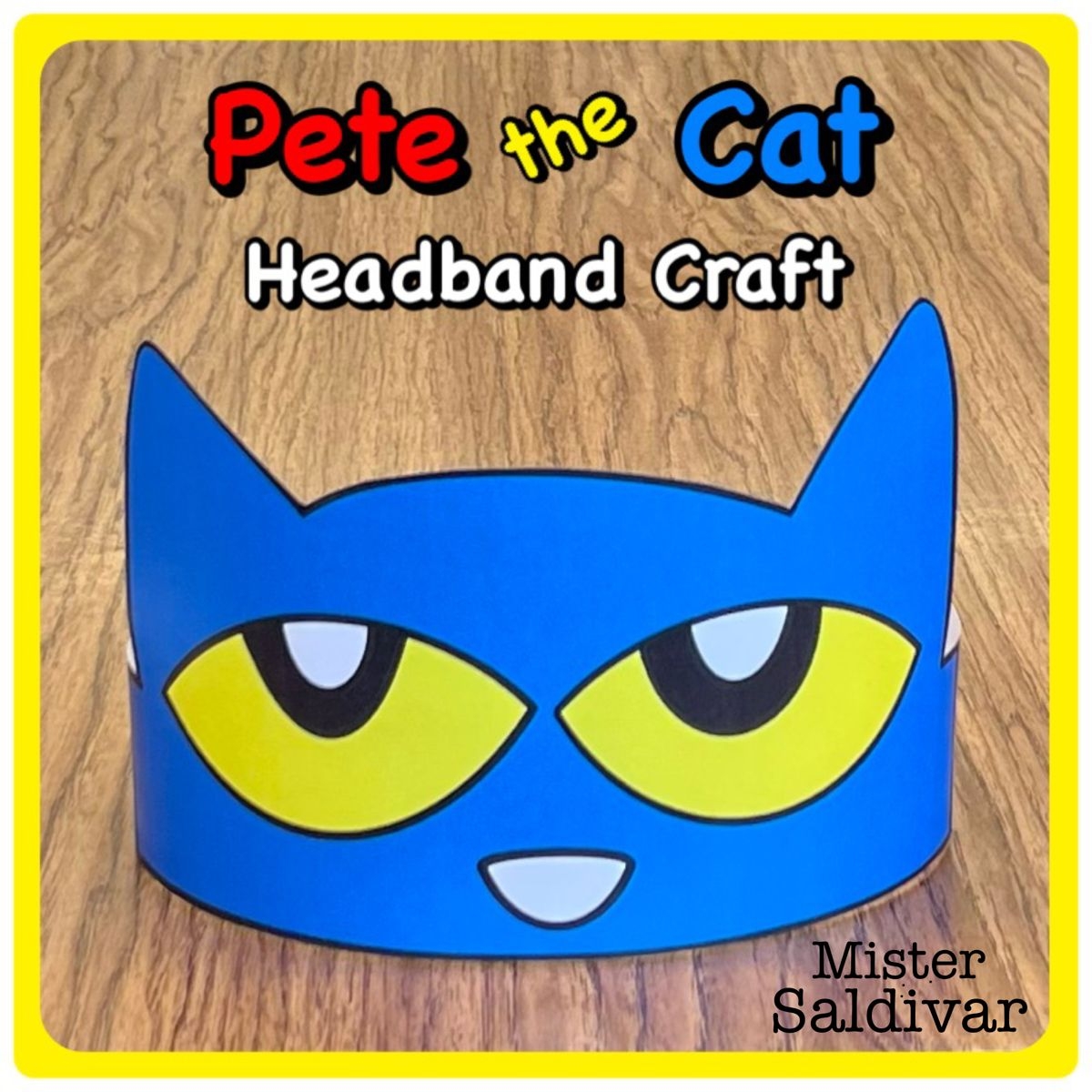 Blue Cat Headband Crown Hat Craft Read Across America