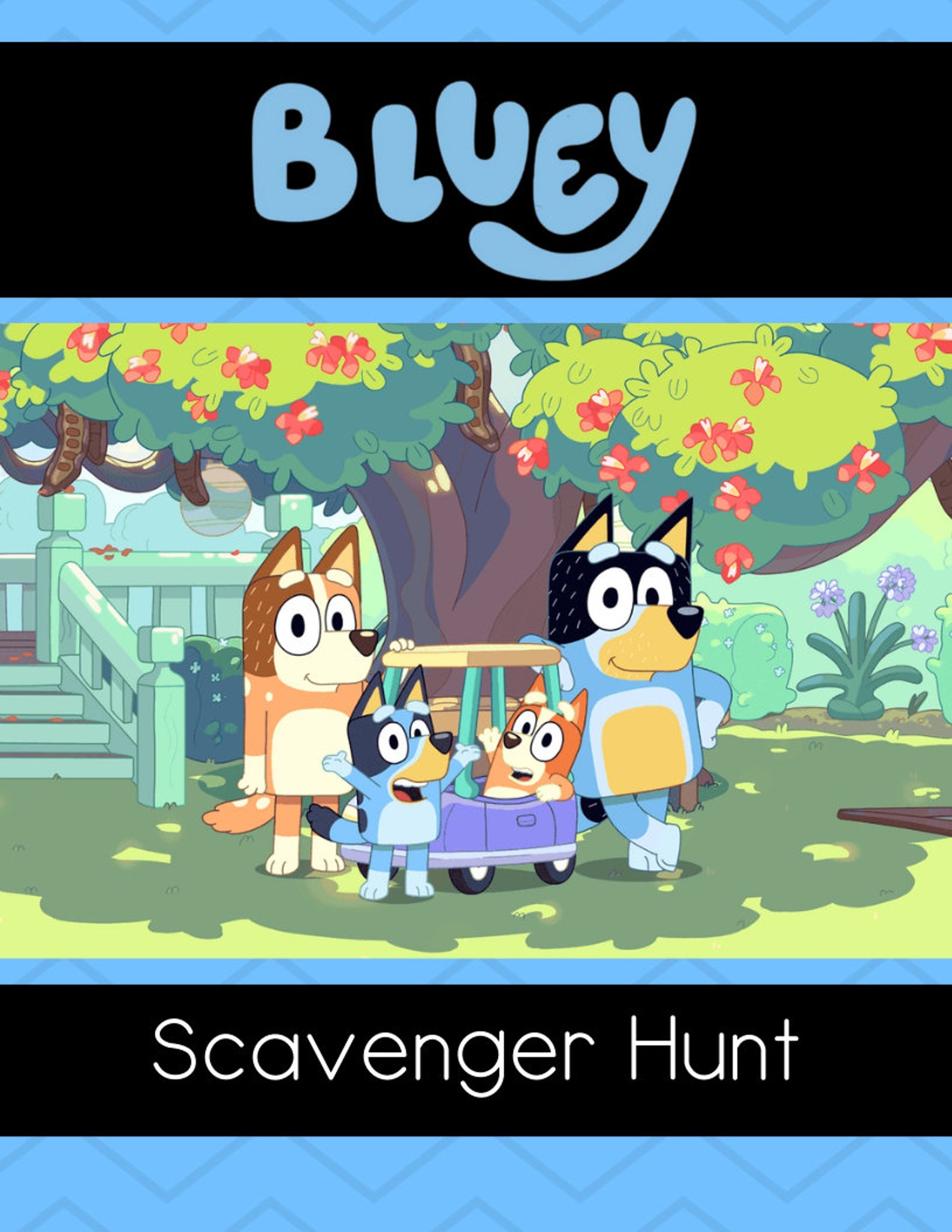 free printable bluey scavenger hunt game instructions