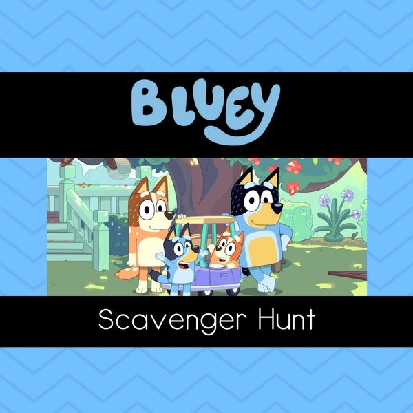 Bluey Scavenger Hunt Game Instructions Printable