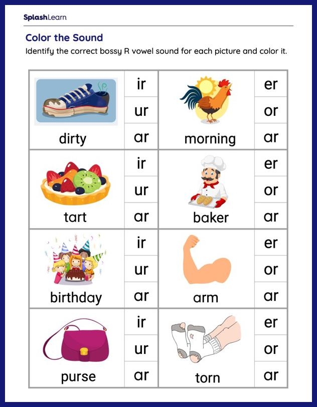 Bossy R Worksheets Free Printable