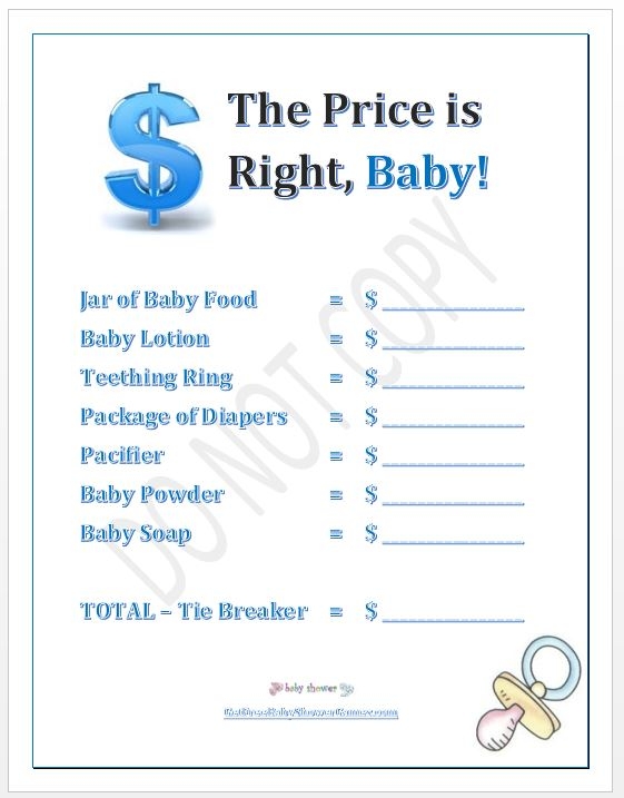 Boy Free Printable Baby Shower Games PrintableDB web app