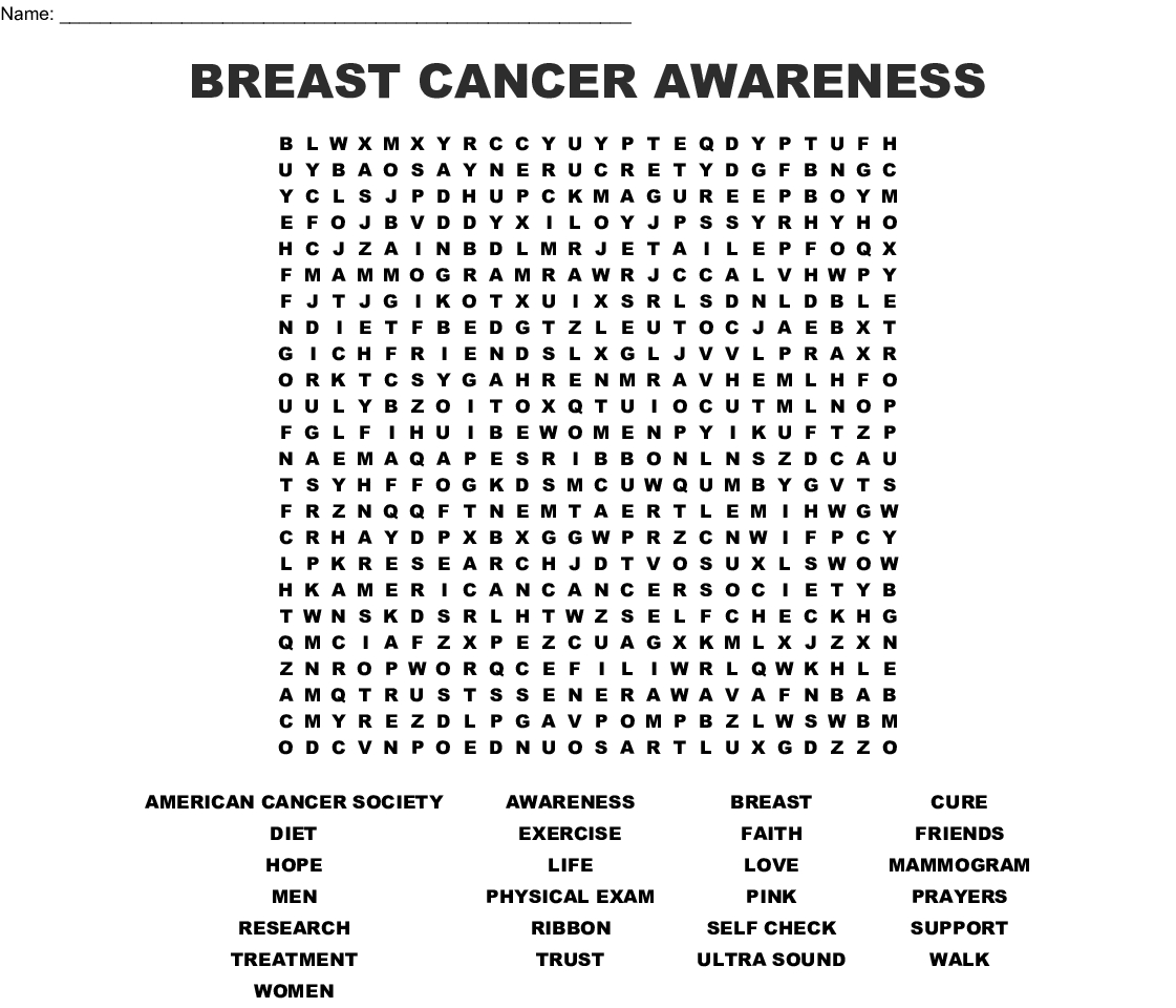 free printable breast cancer awareness games