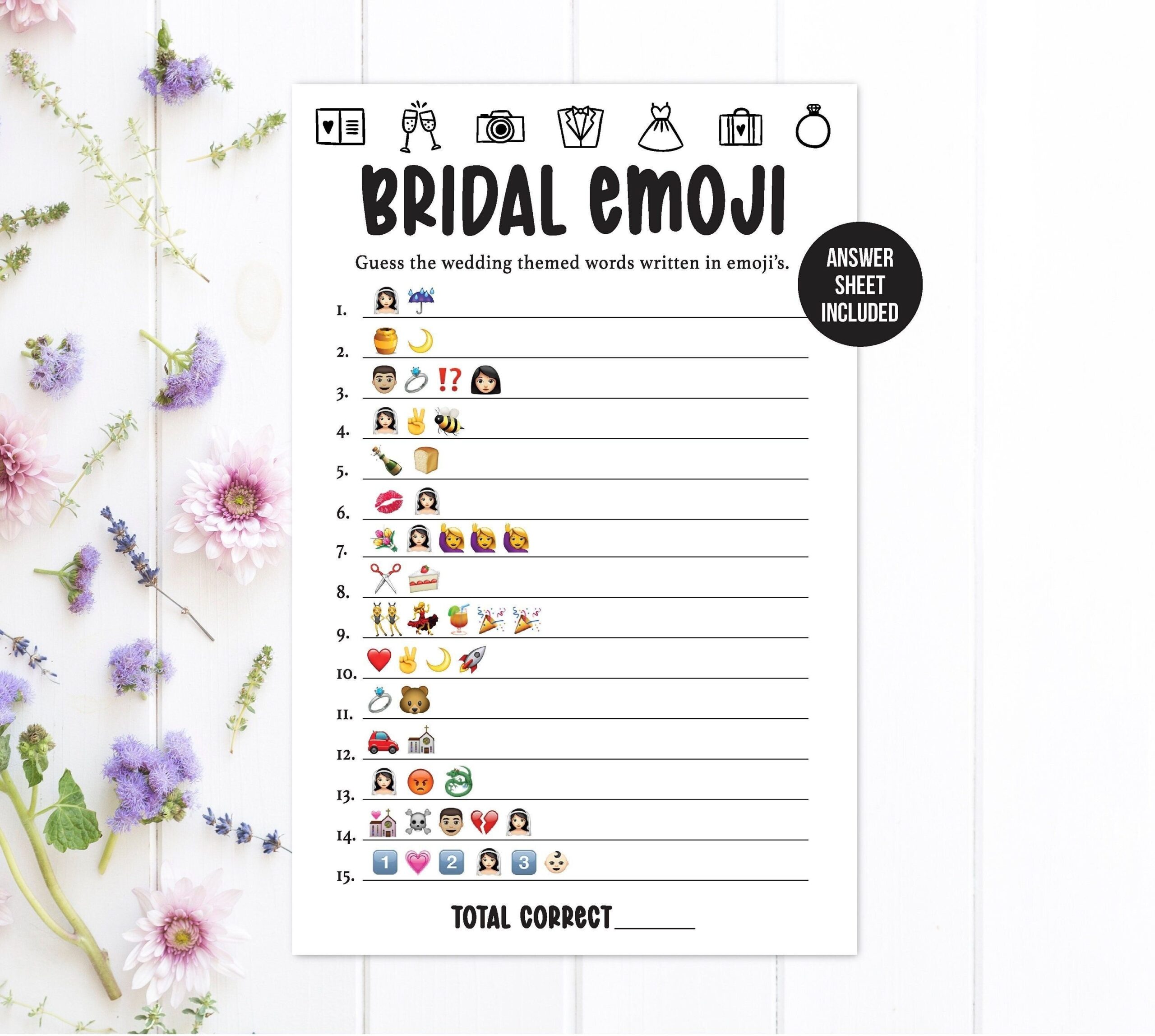 free printable bridal shower emoji pictionary game