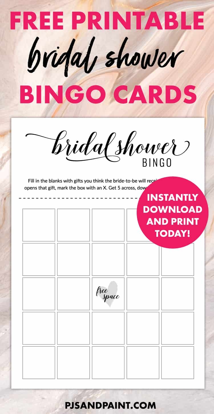 Bridal Shower Bingo Printable