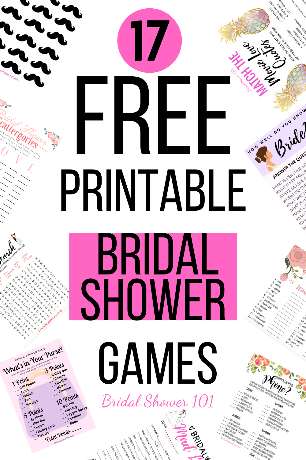 free printable bridal shower games and answers