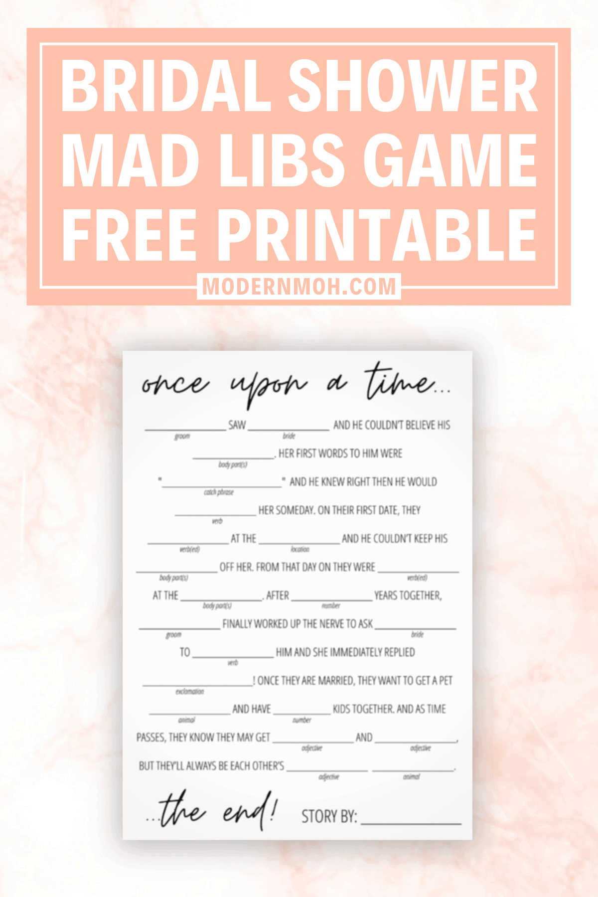 Bridal Shower Mad Libs Free Printable Artofit