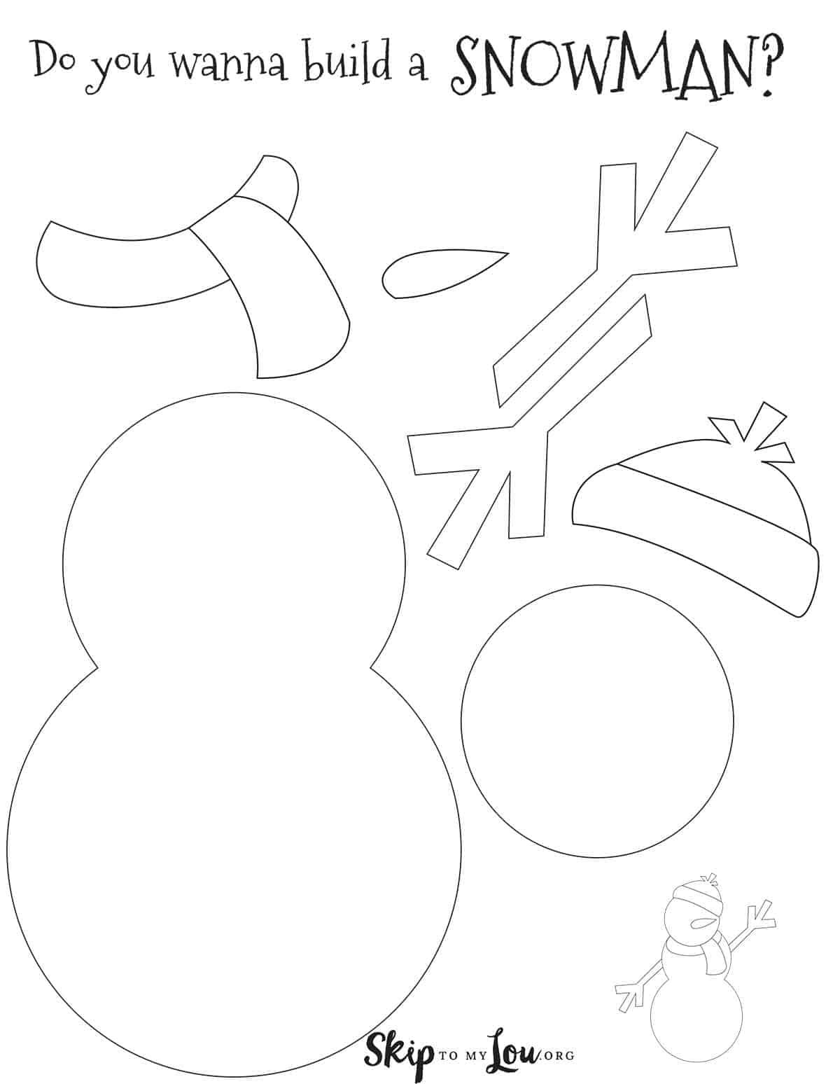 Build A Snowman Free Printable Activity Skip To My Lou Snowman 
