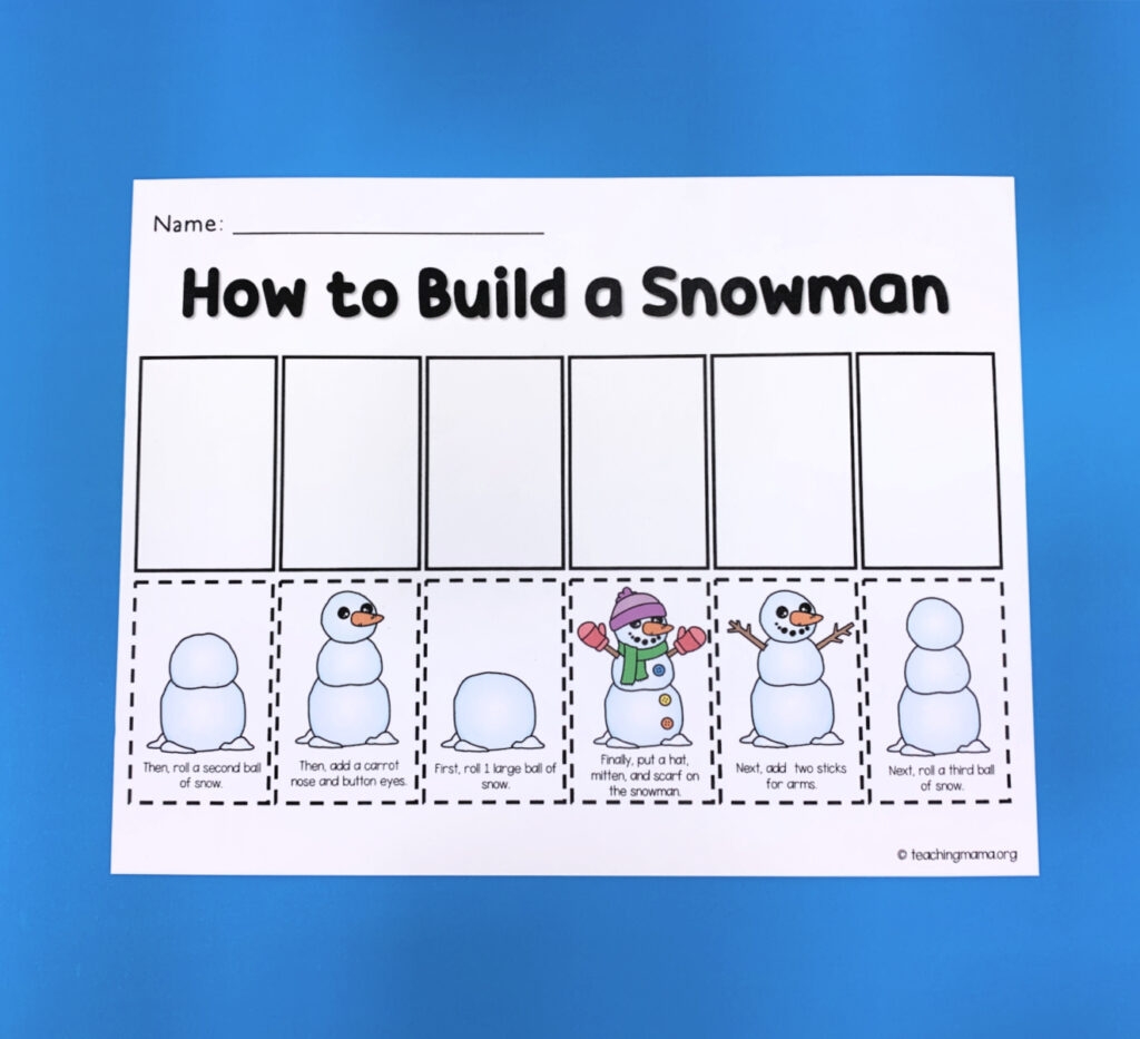 Building A Snowman Sequencing Printable Teaching Mama