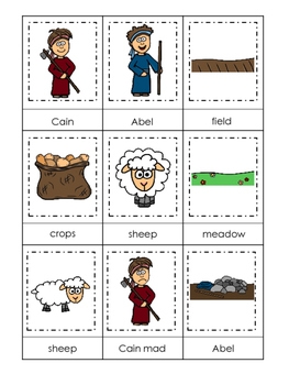 Cain And Abel 3 Part Matching Printable Game Preschool Bible Study 
