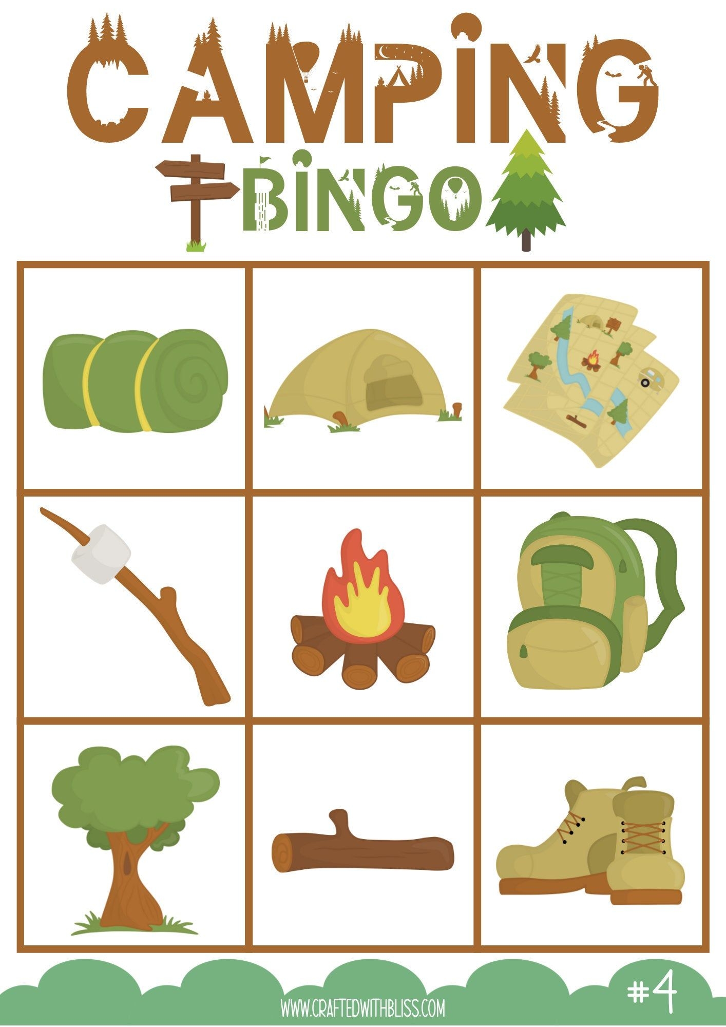 Camping Bingo For Preschool Kindergarten Camping Games And Activities 