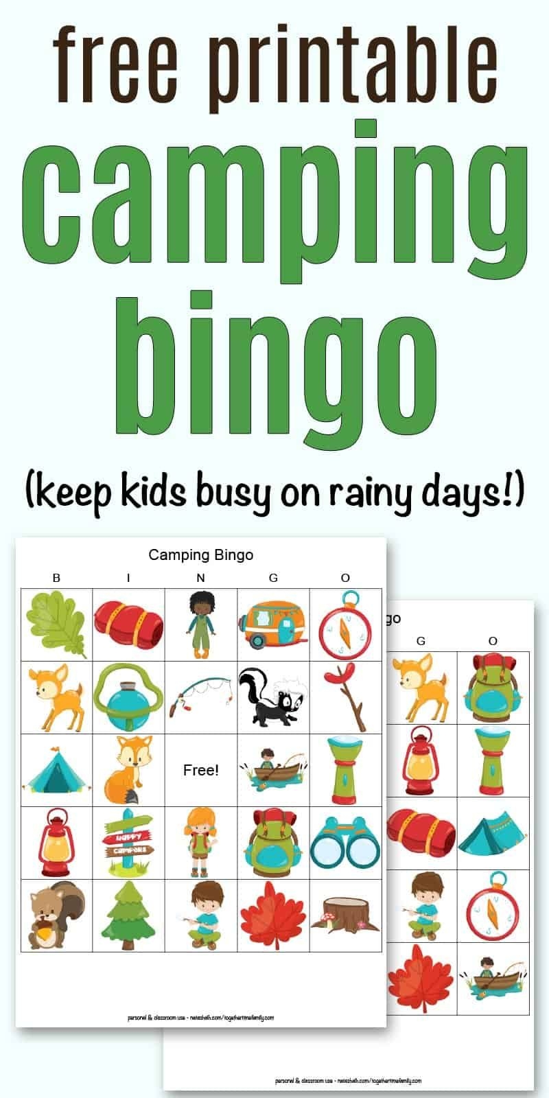 Camping Bingo Game Printable Printable Word Searches