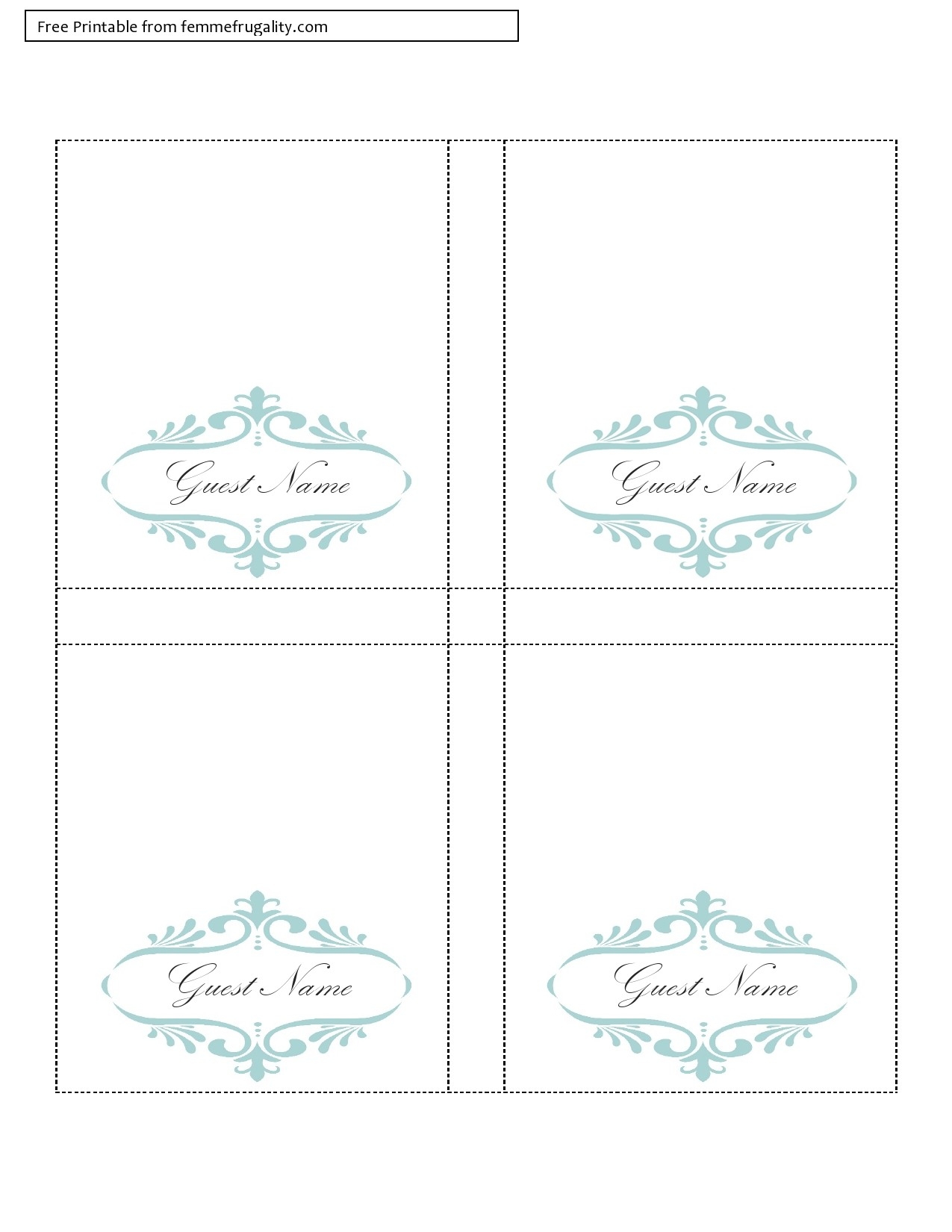 free printable placement cards template