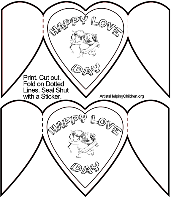 card template foldable printable valentines day cards to color