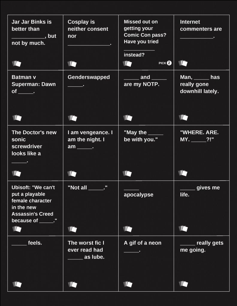 free printable cards against humanity game