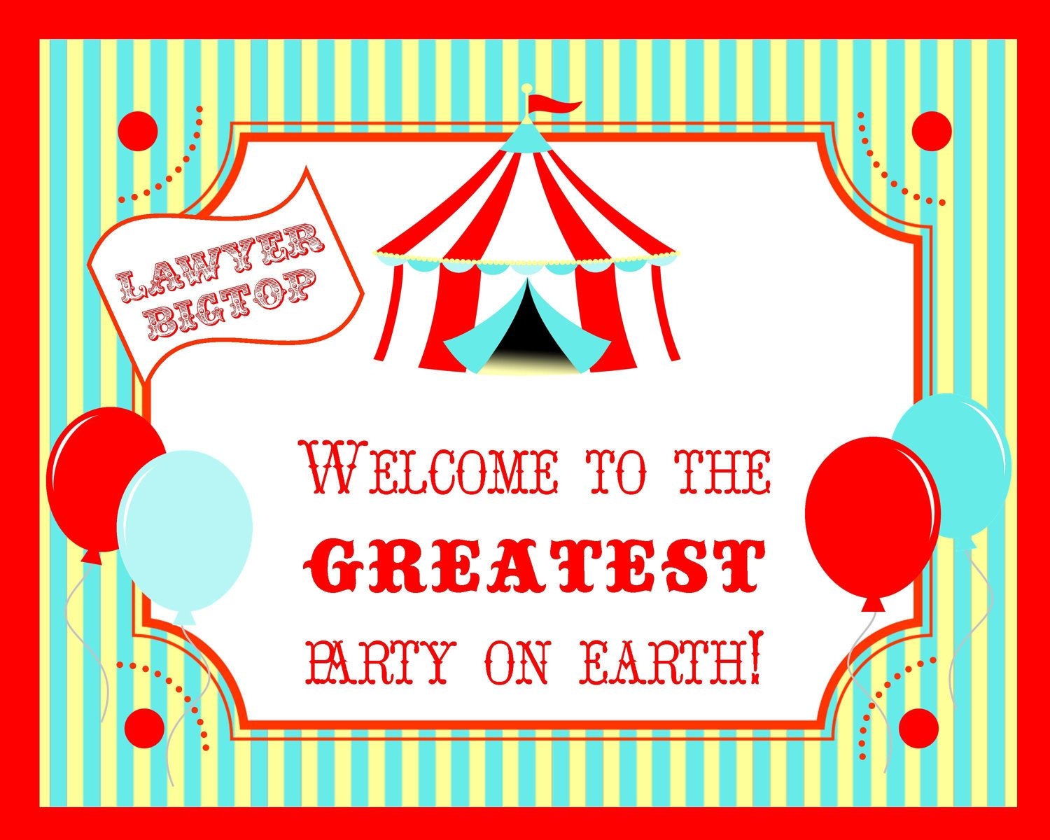free printable carnival game sign template