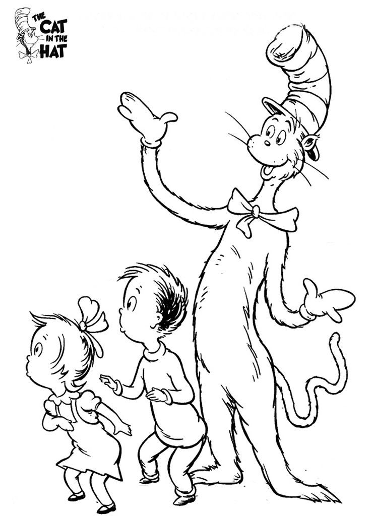 Cat In The Hat Coloring Pages Free Printable Coloring Home