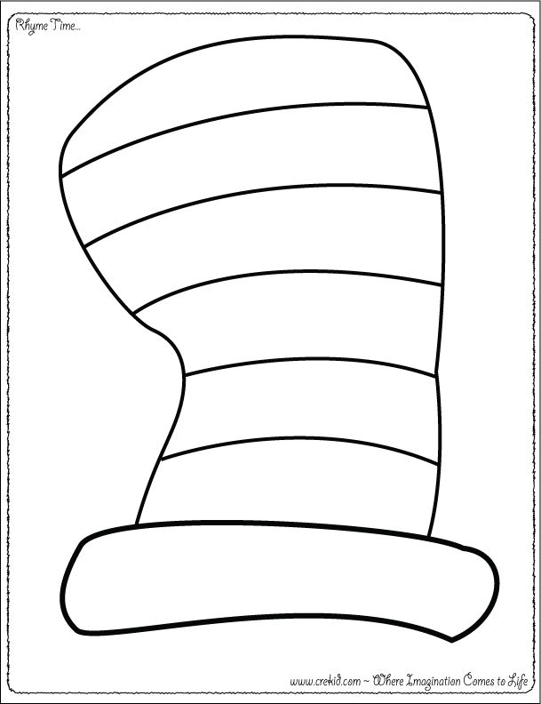 printable picture of cat in the hat
