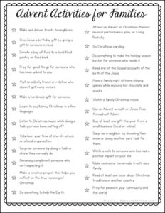 Celebrate Advent With Family Free Advent Activities Printable