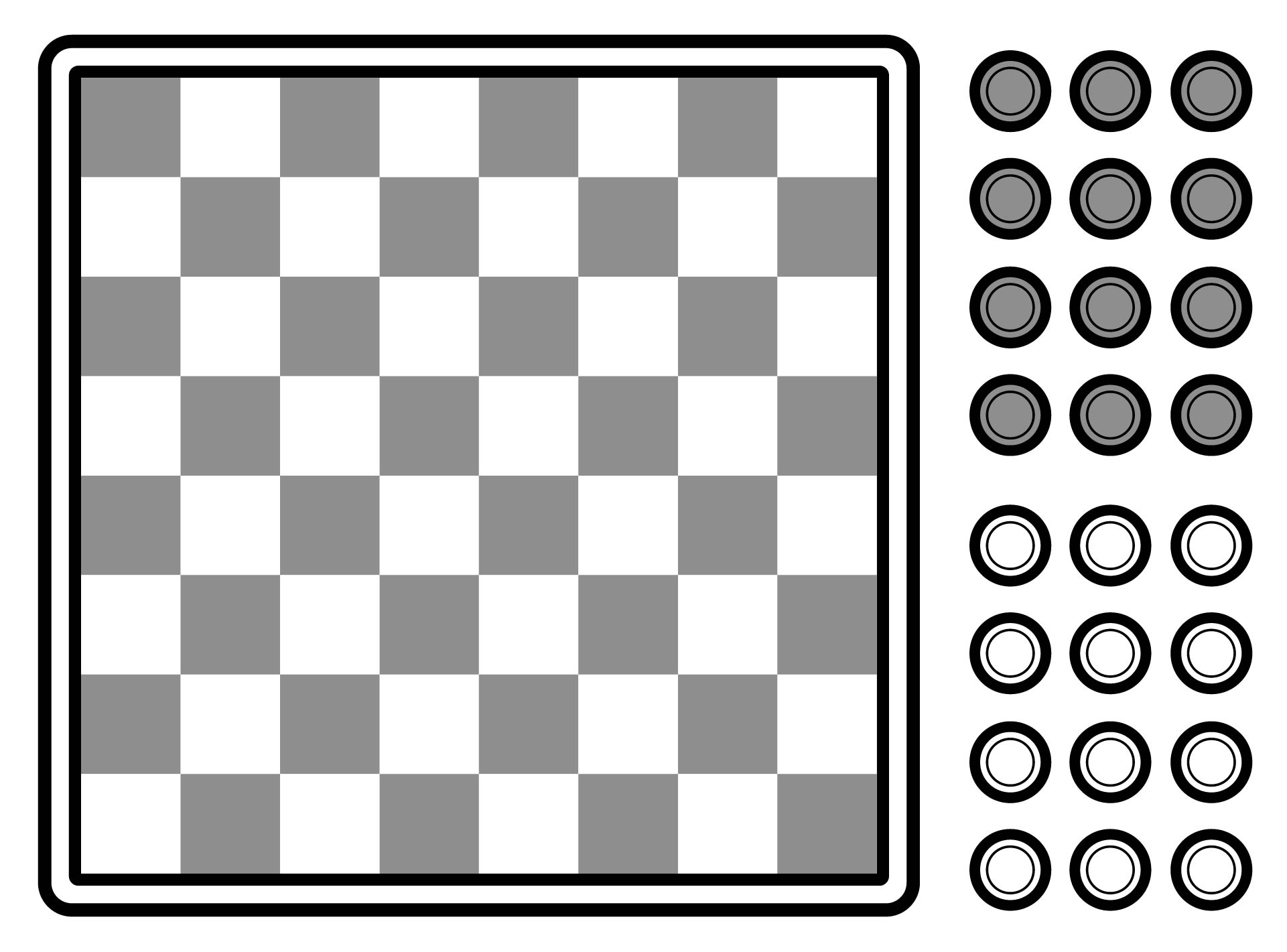 Checkers Board Game Pieces 6 Free PDF Printables Printablee