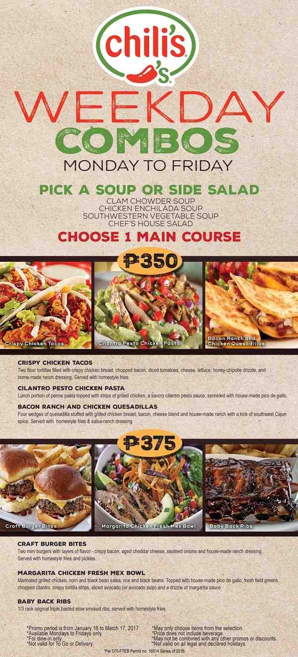 Chili 39 s Menu Printable Menu With Prices