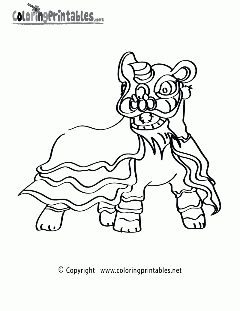 Chinese Lion Coloring Page A Free Fantasy Coloring Printable