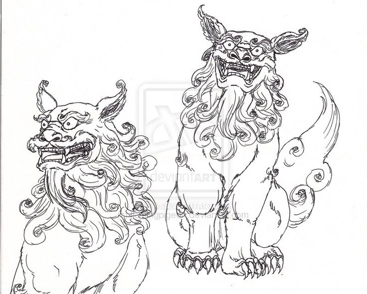 chinese lion coloring page