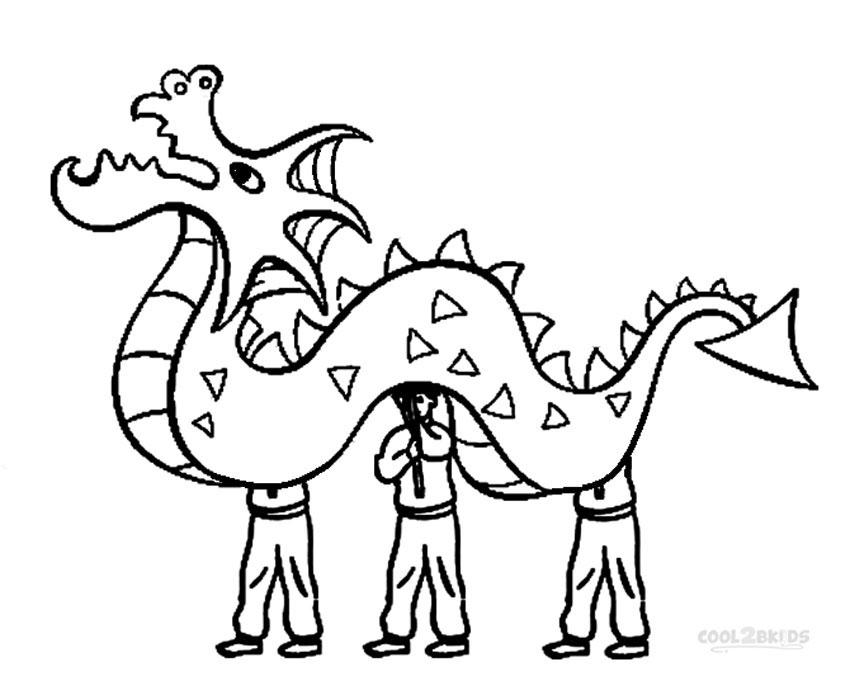 Chinese Lion Dance Coloring Page Coloring Pages