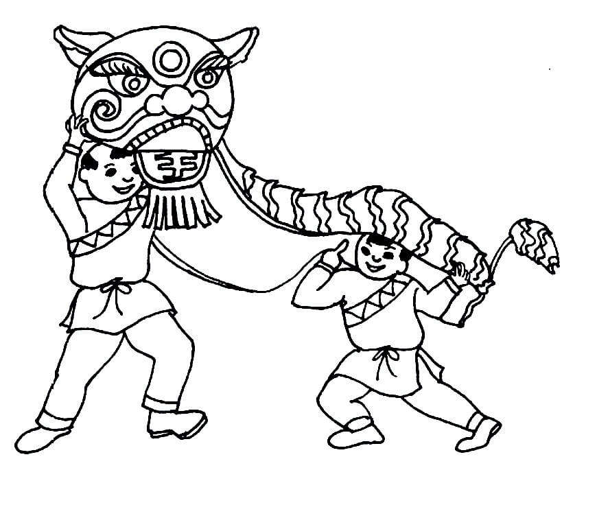 Chinese Lion Dance Coloring Page Free Printable Coloring Pages For Kids