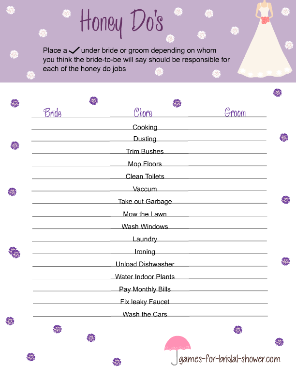 free printable christian wedding shower games