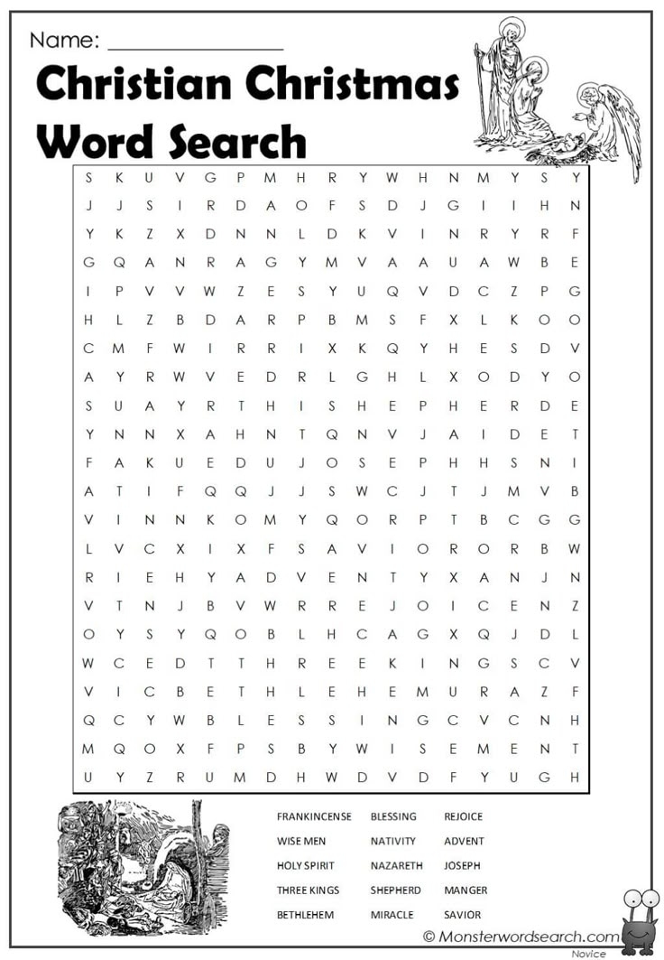 Christian Christmas Word Search Fun Holiday Activity