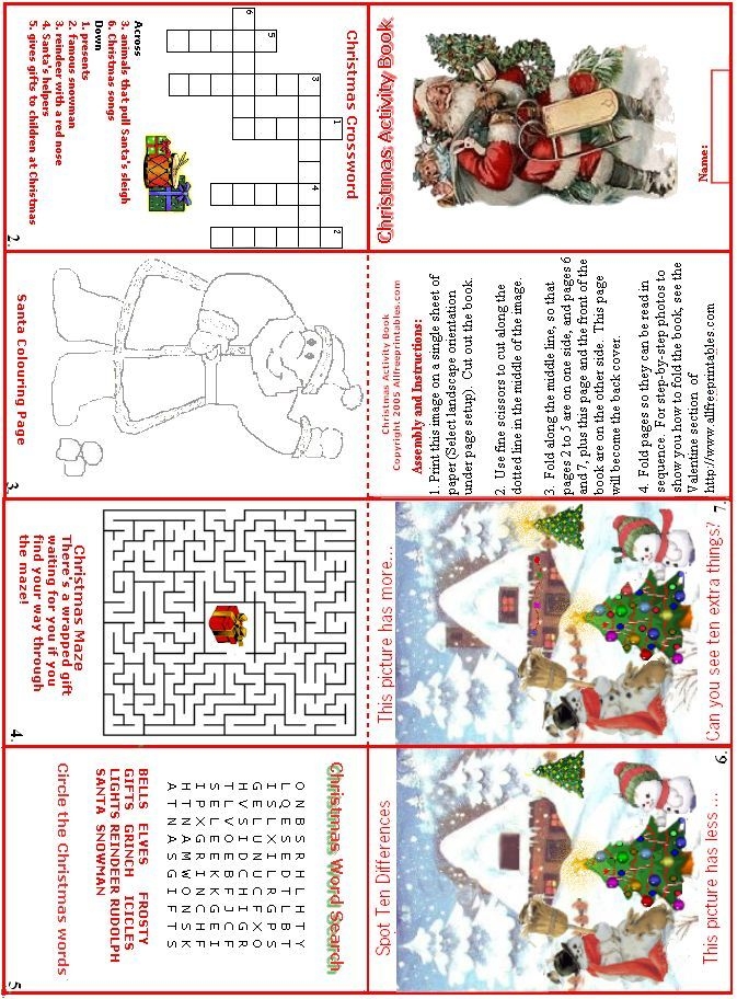 Christmas Activity Book Printable Page Christmas Activity Book 