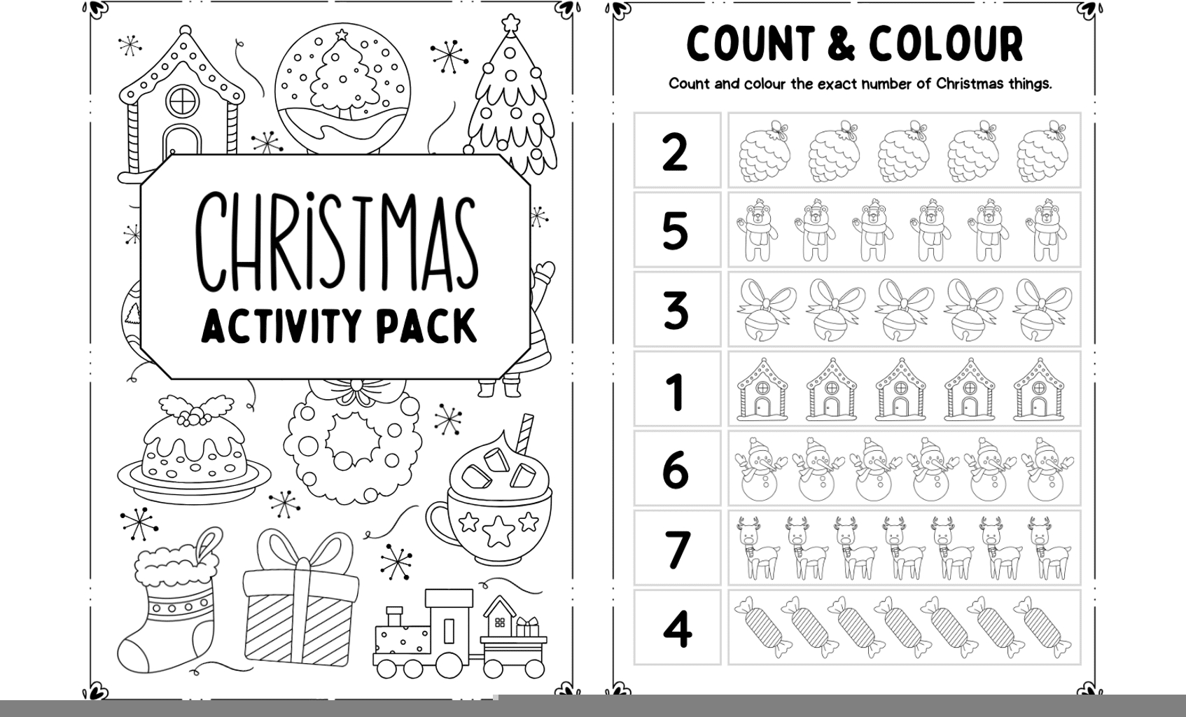 Christmas Activity Sheets Printables Free FREE Printable HQ