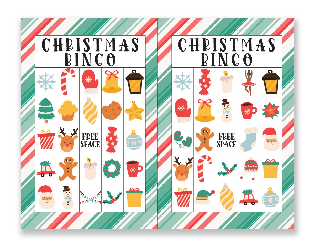 free printable christmas picture bingo game