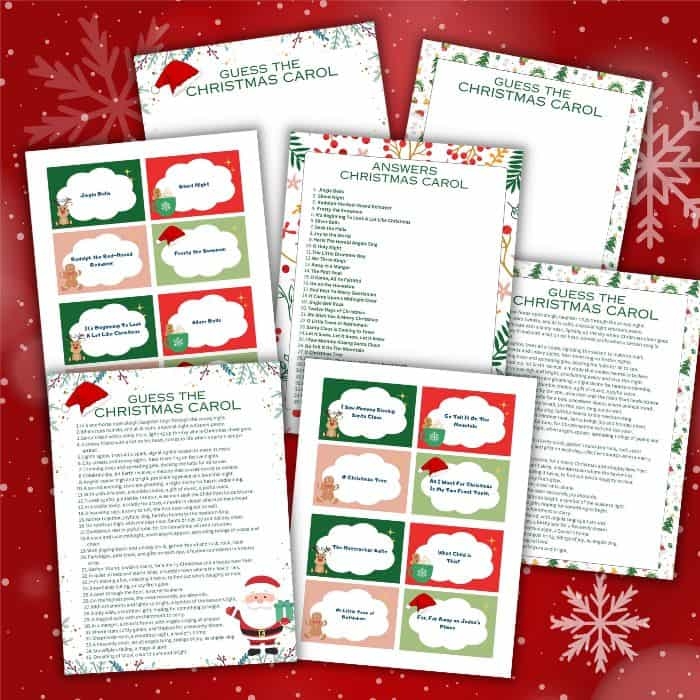Christmas Carol Guessing Game Printable With Answers Home Faith Family