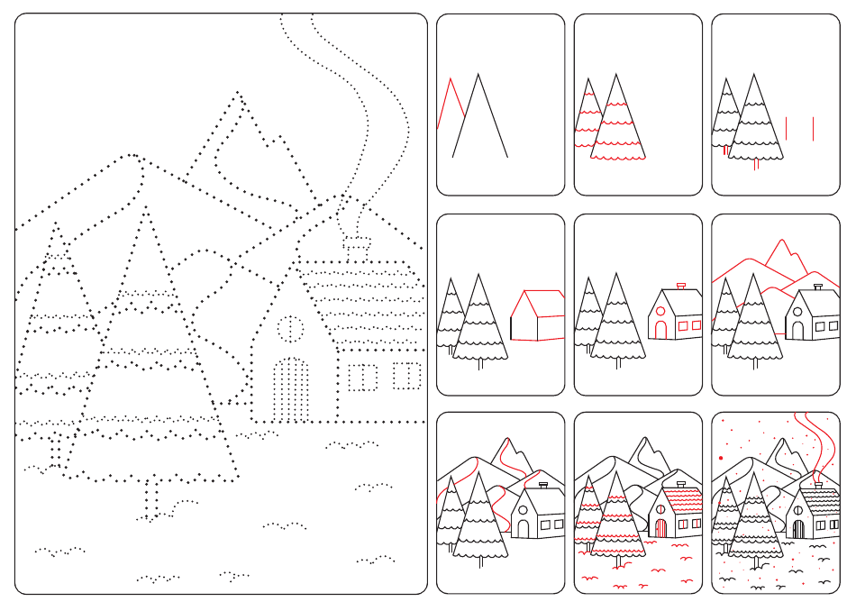 Christmas Connect The Dots Card Template Download Printable PDF