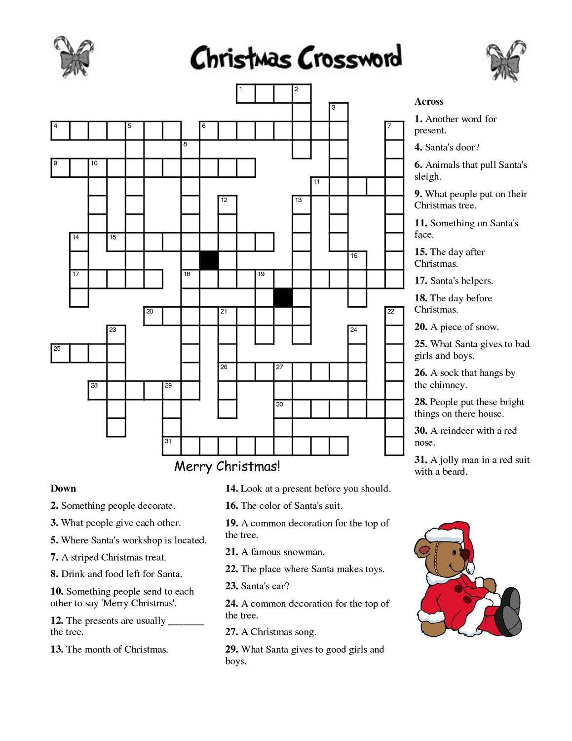free printable christmas puzzles games