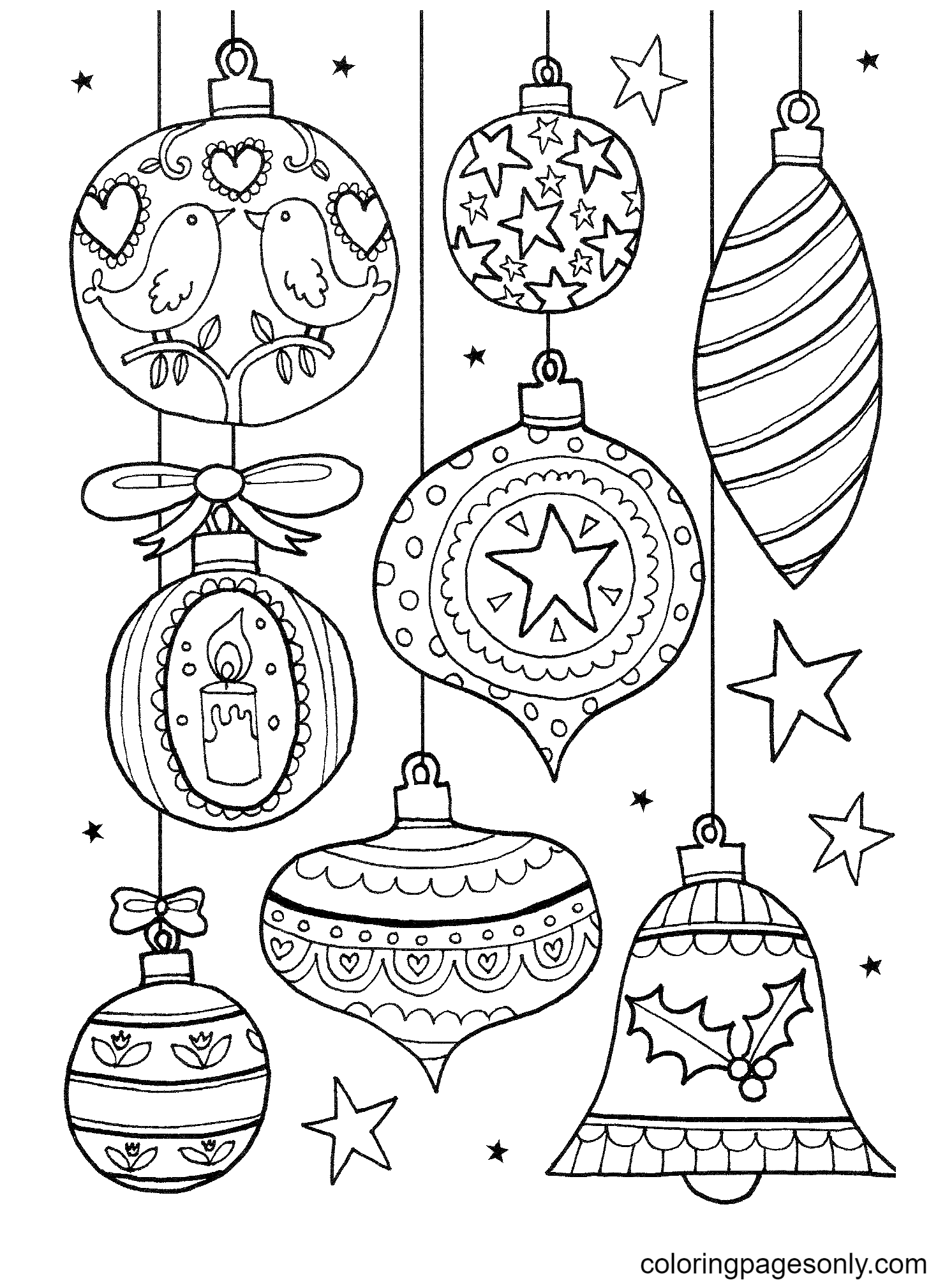 Christmas Decorations Free Printable Coloring Page Free Printable 