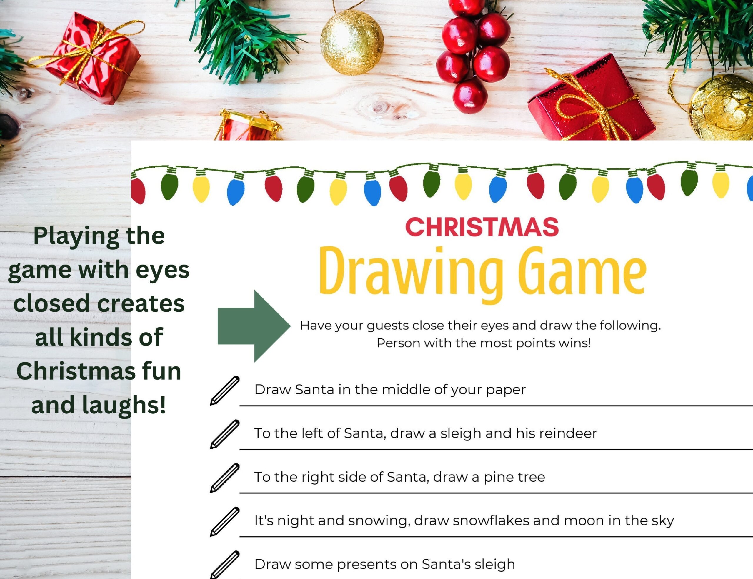 Christmas Drawing Game Printable Christmas Drawing Challenge 