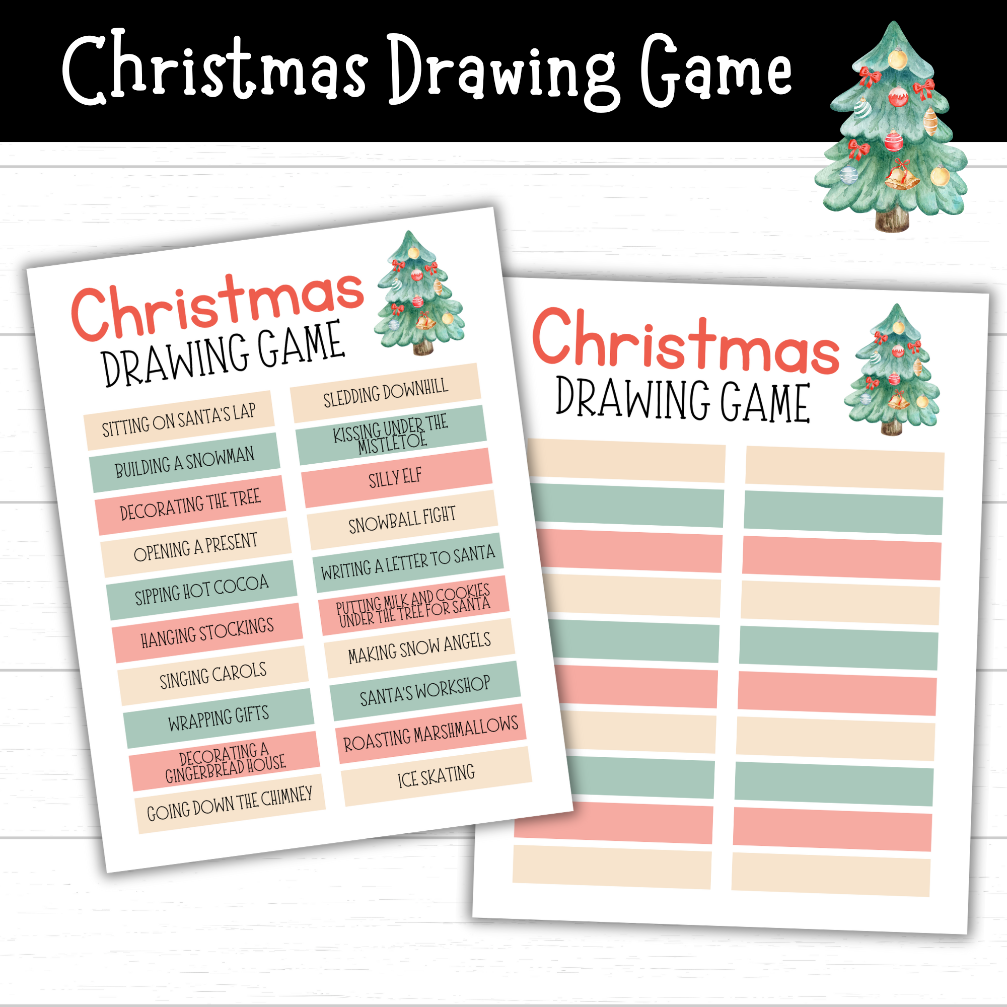 Christmas Drawing Game Printable Mom Wife Busy Life 